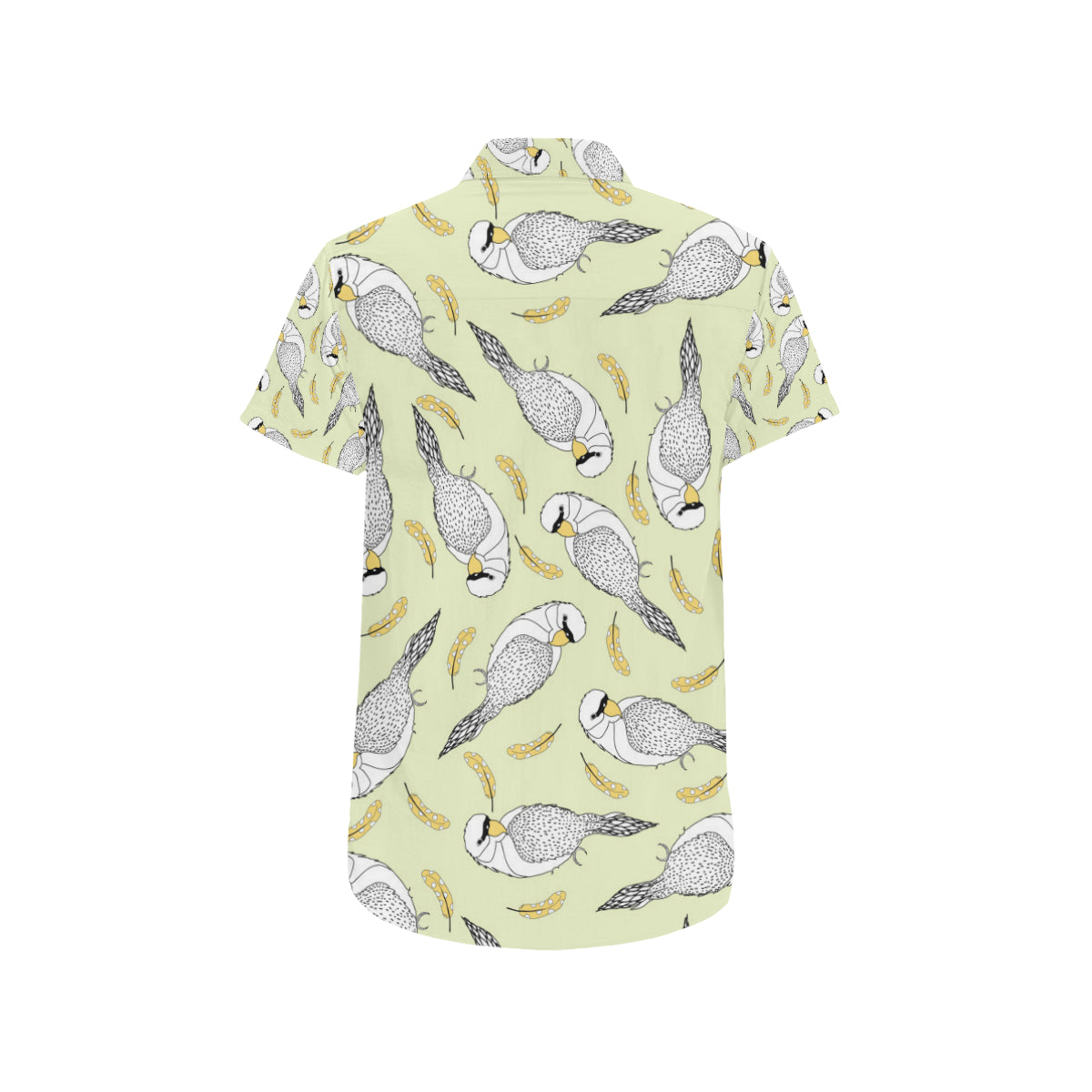 Parakeet Pattern Print Design A03 Men's Short Sleeve Button Up Shirt