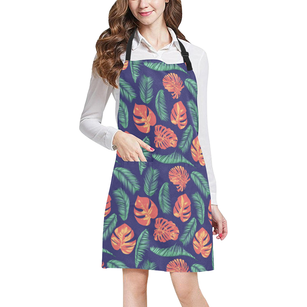 Palm Leaves Pattern Print Design PL011 Apron with Pocket