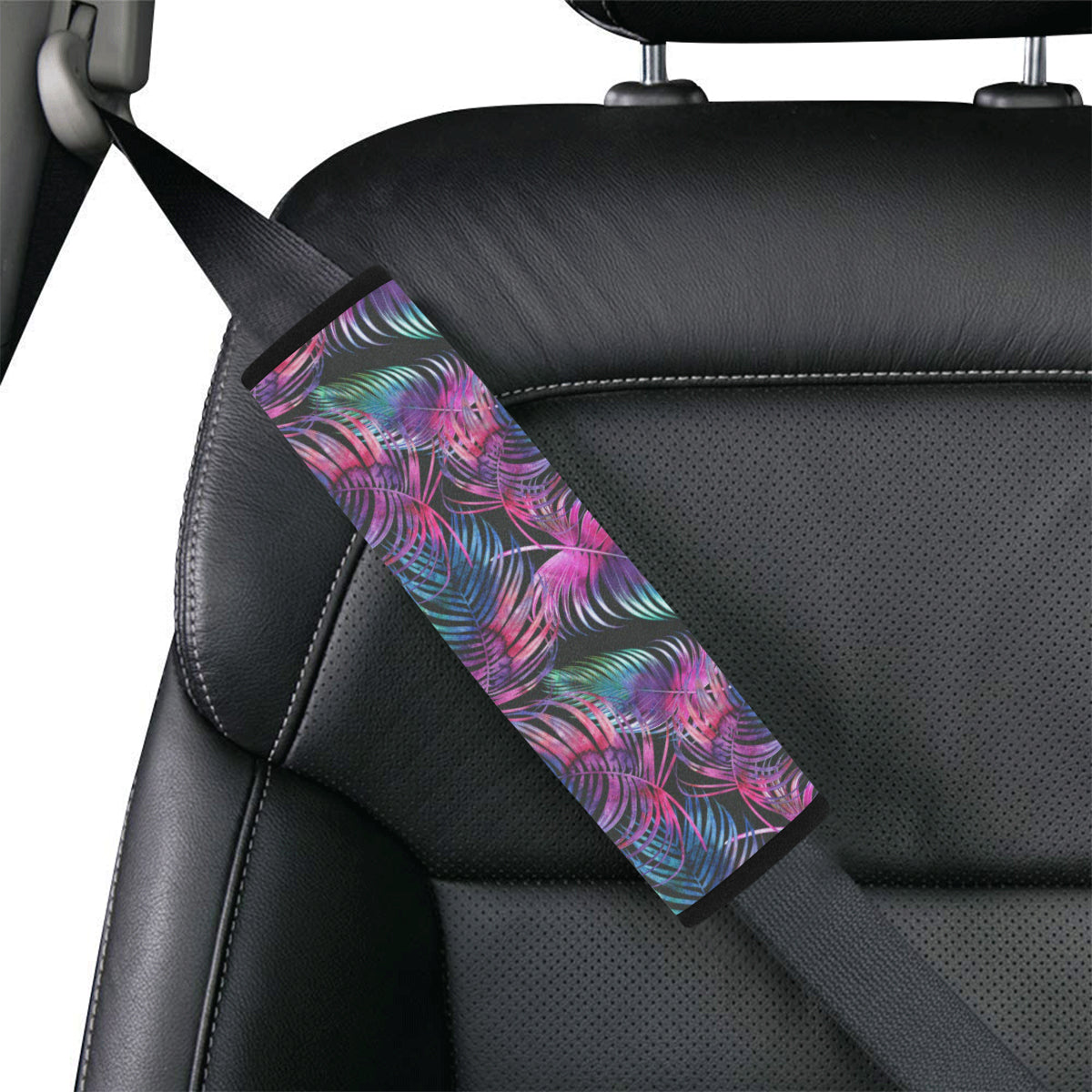 Palm Leaves Pattern Print Design PL010 Car Seat Belt Cover