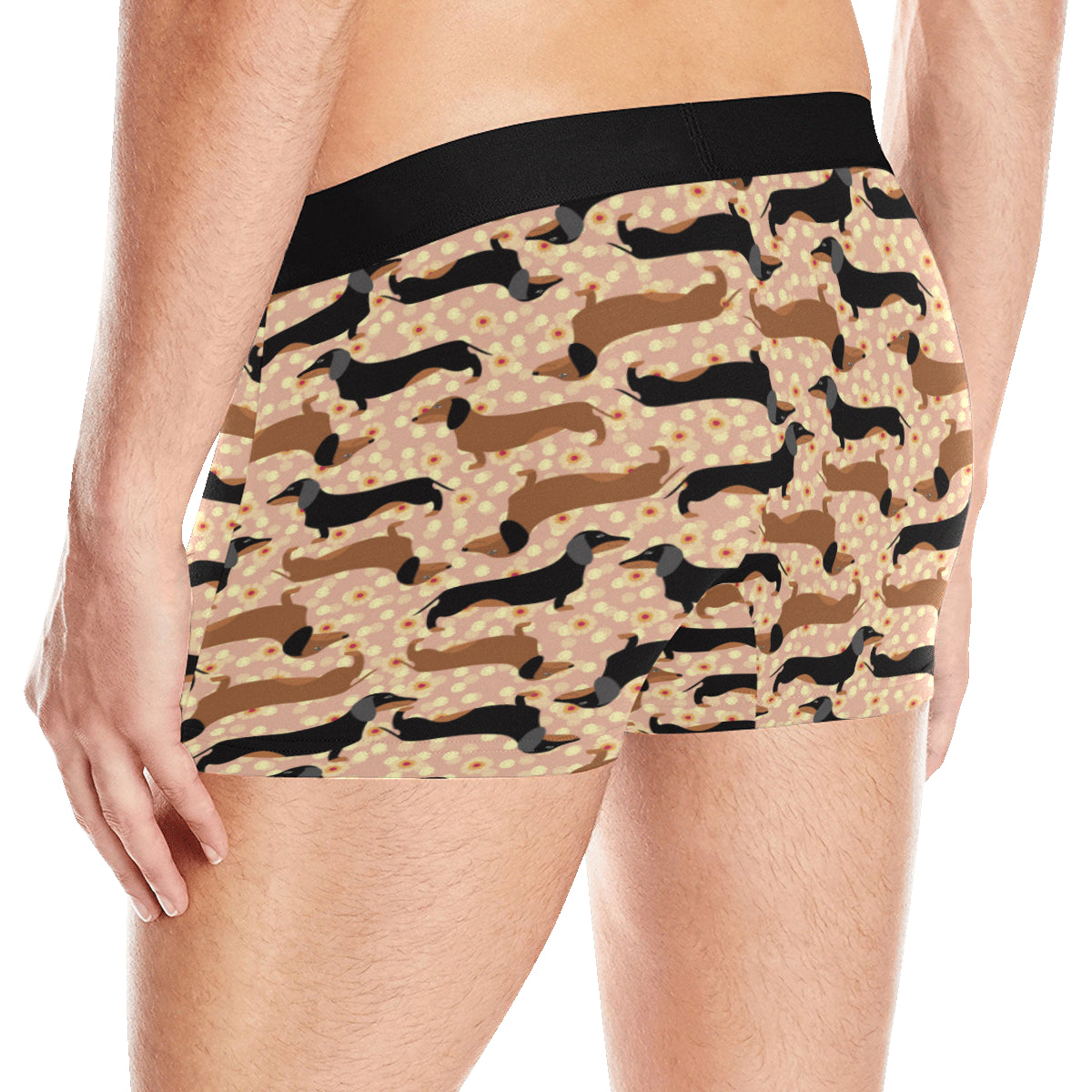 Dachshund Pattern Print Design 011 Men's Boxer Briefs