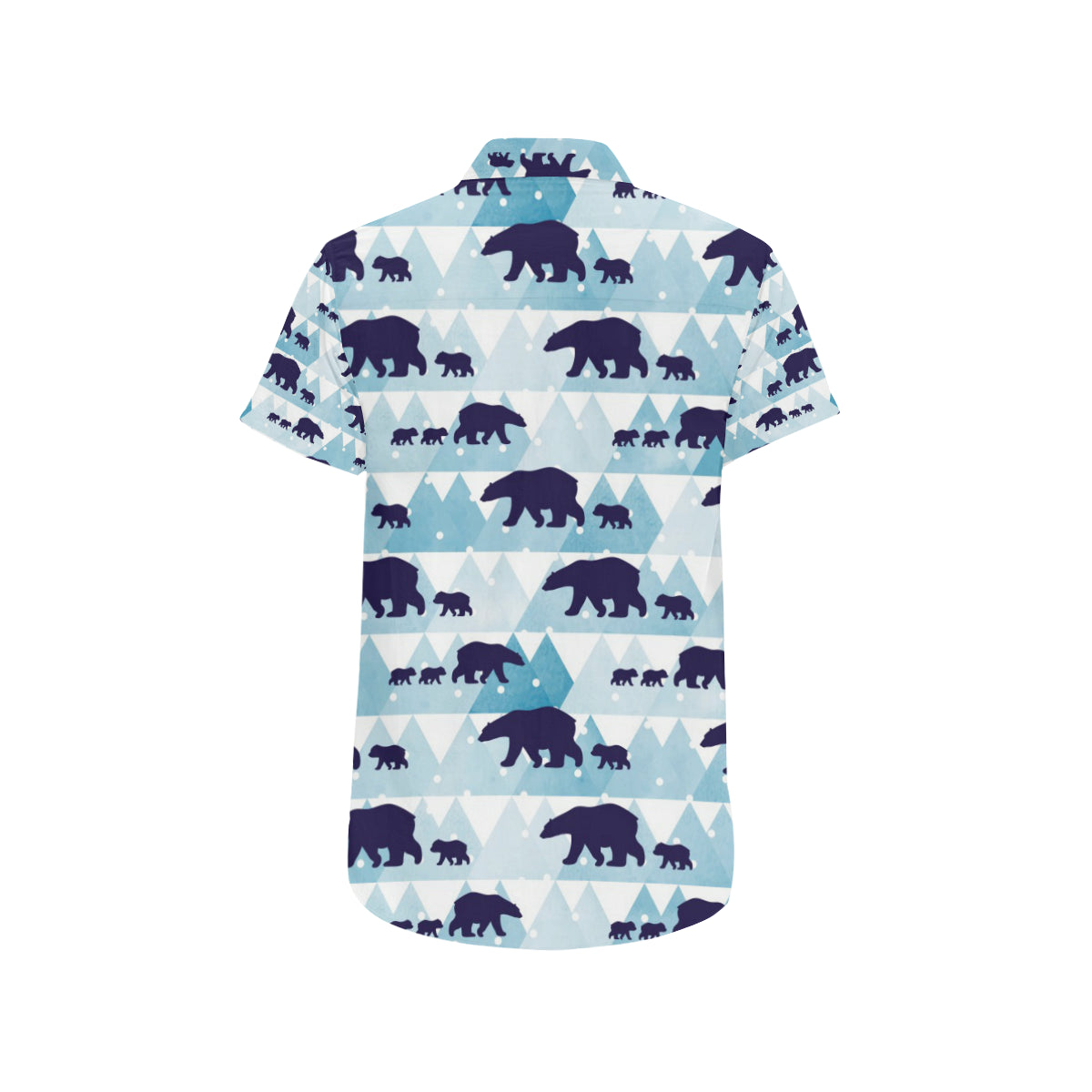 Bear Pattern Print Design BE01 Men's Short Sleeve Button Up Shirt