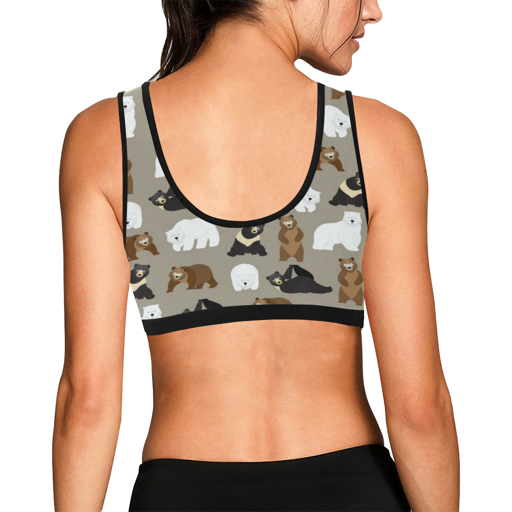 Bear Pattern Print Design BE03 Sports Bra