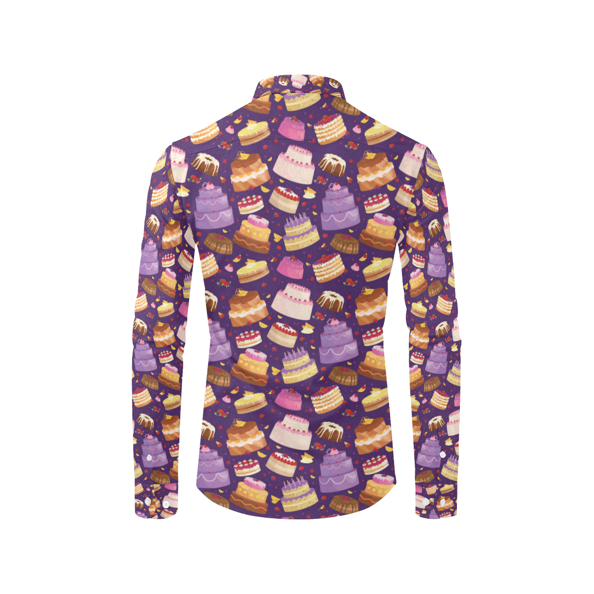 Cake Pattern Print Design 05 Men's Long Sleeve Shirt
