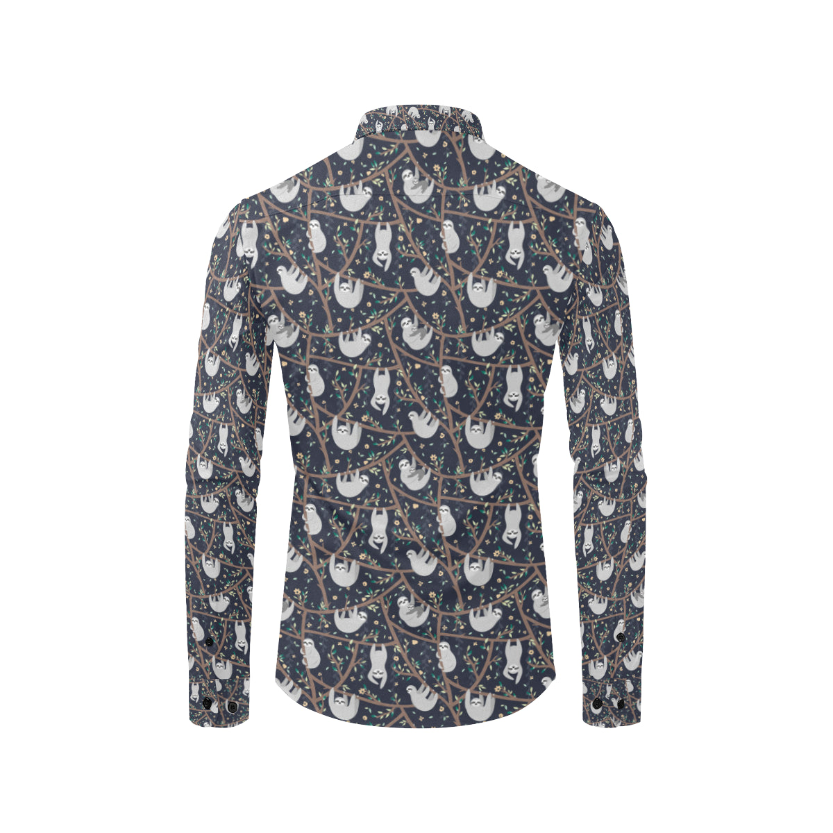 Sloth Happy Design Themed Print Men's Long Sleeve Shirt