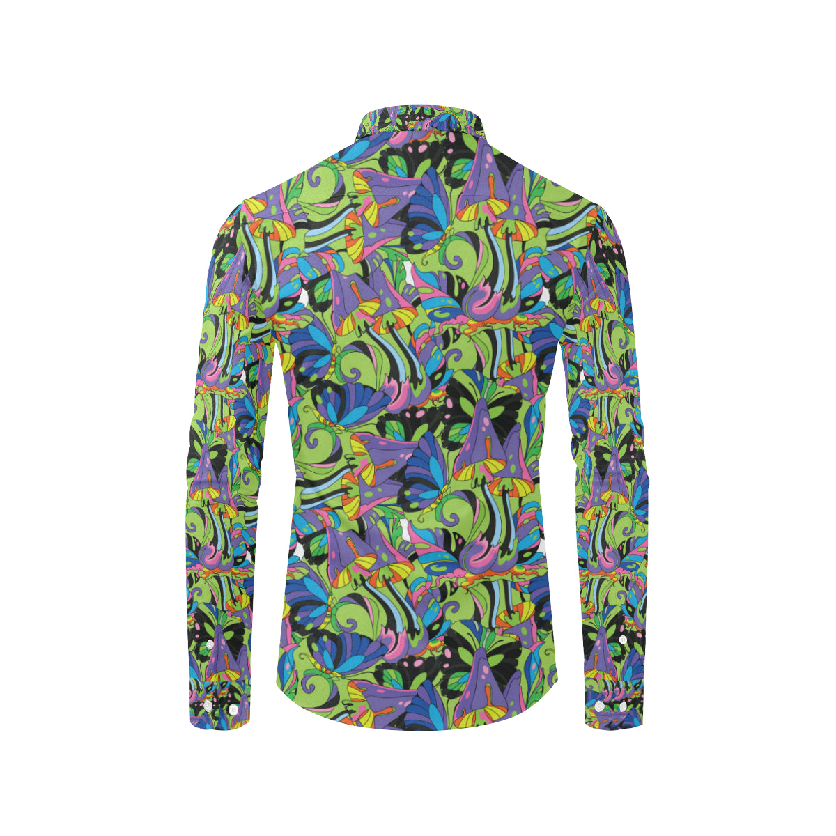 Psychedelic Trippy Mushroom Themed Men's Long Sleeve Shirt