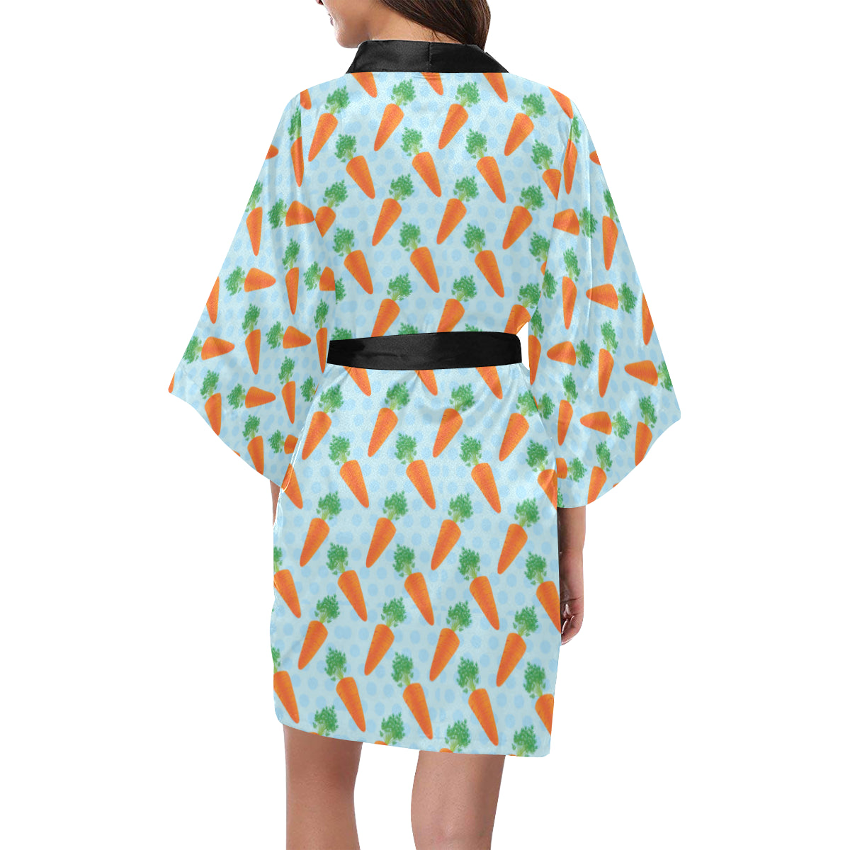Carrot Pattern Print Design 01 Women's Short Kimono