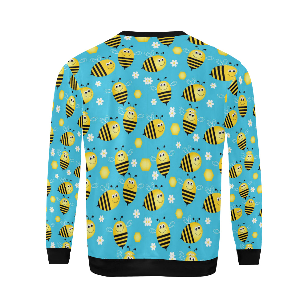Bee Pattern Print Design BEE06 Men Long Sleeve Sweatshirt