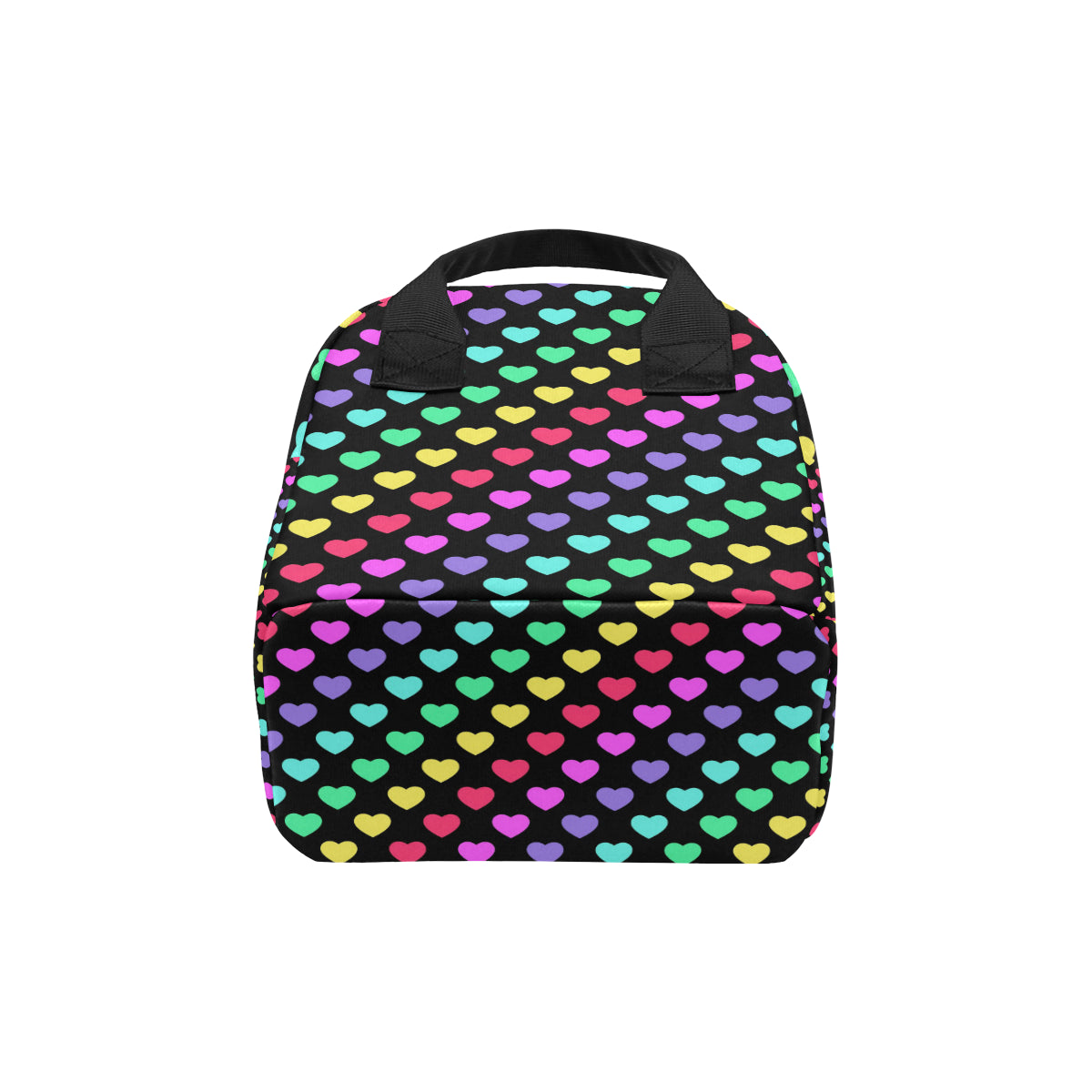 Heart Rainbow Pattern Print Design HE02 Insulated Lunch Bag