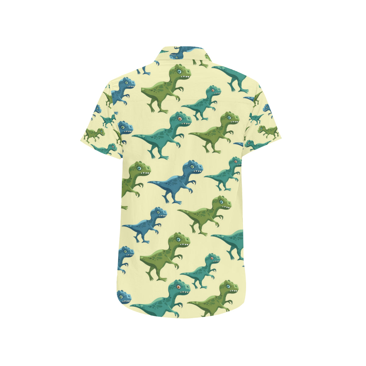 T Rex Pattern Print Design A04 Men's Short Sleeve Button Up Shirt