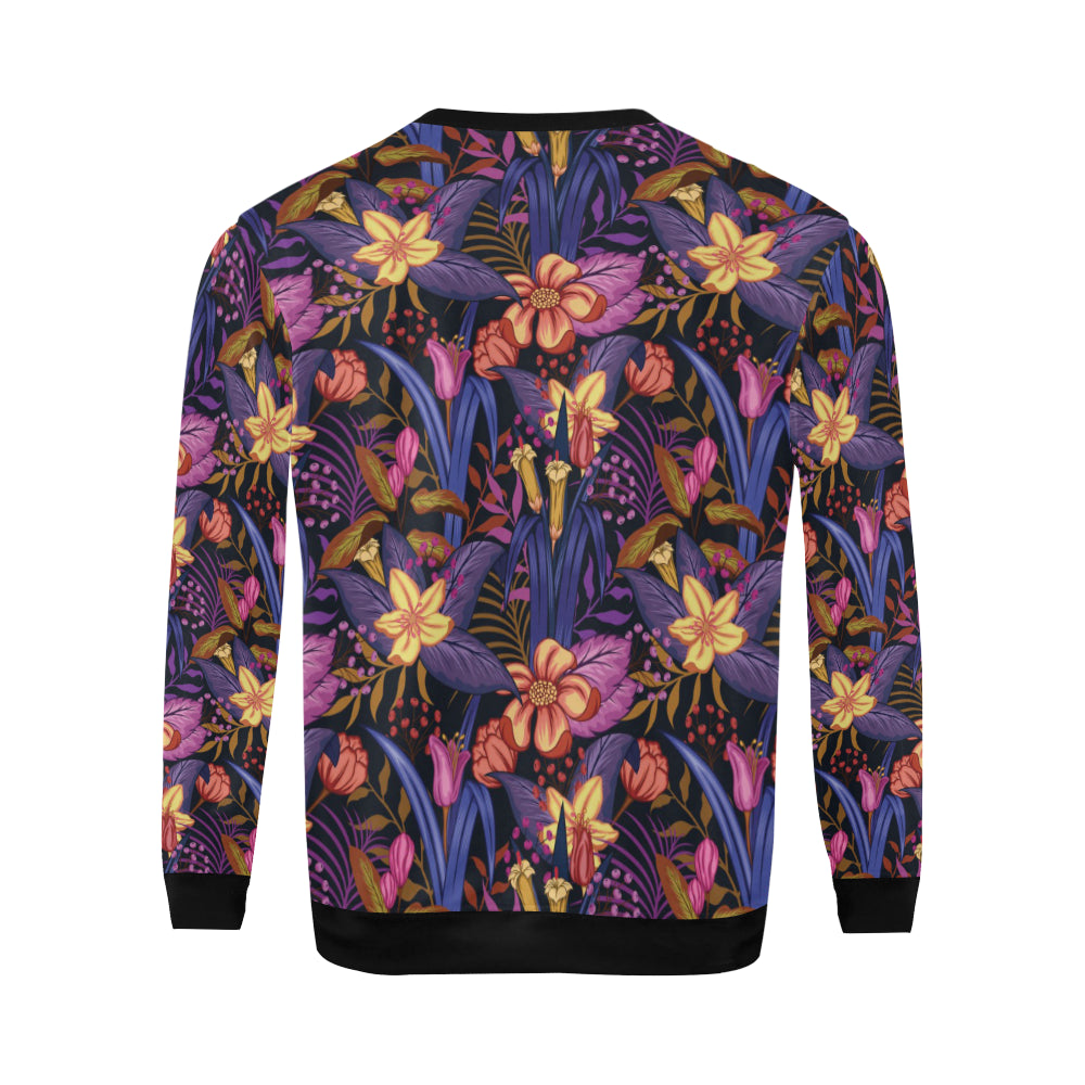 Lily Pattern Print Design LY016 Men Long Sleeve Sweatshirt