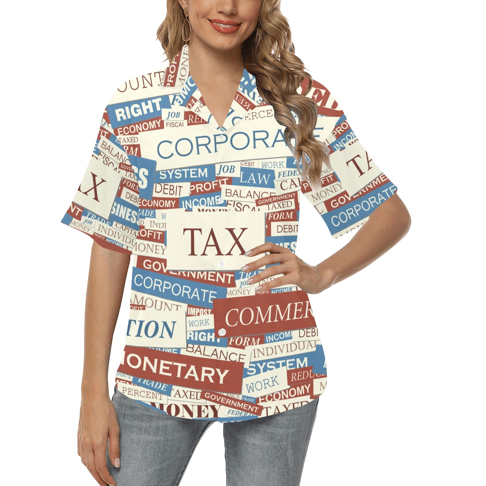 Accounting Financial Pattern Print Design 01 Women's Hawaiian Shirt