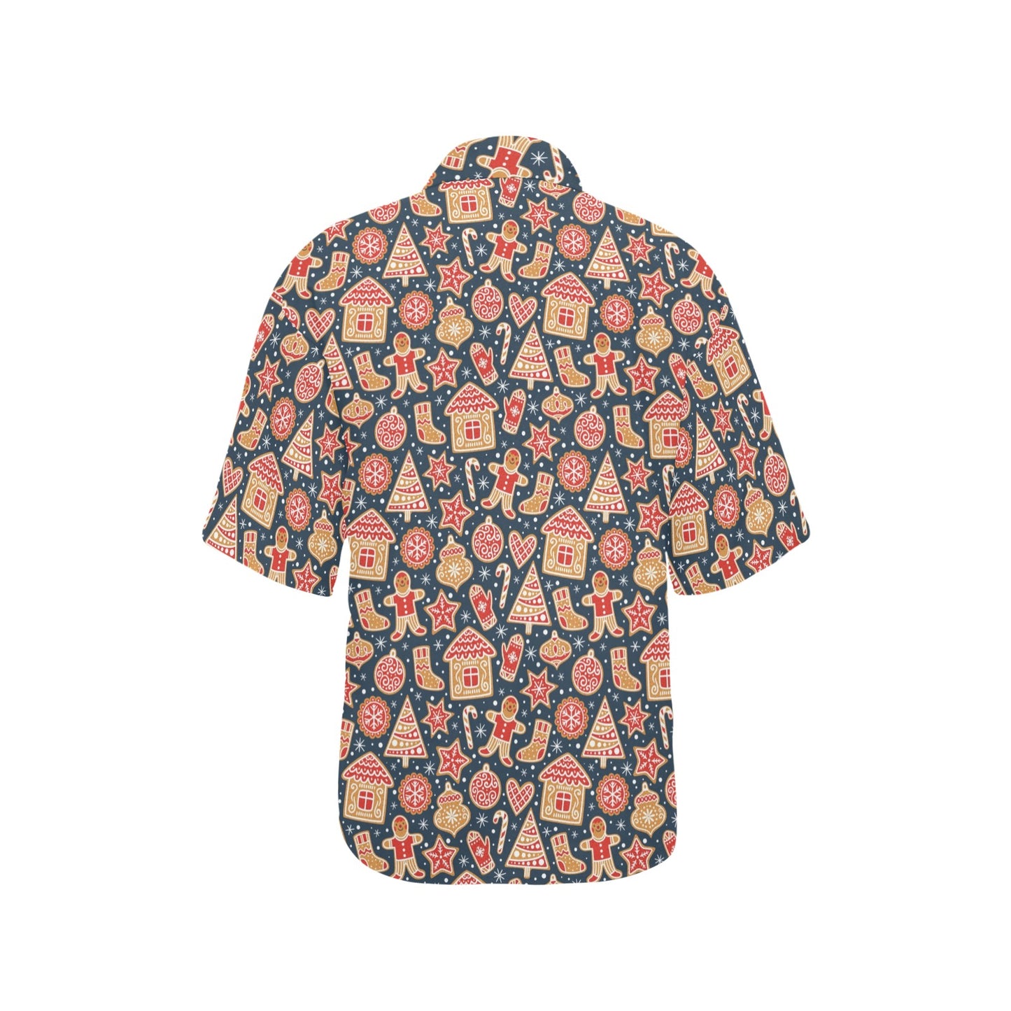 Gingerbread Pattern Print Design 03 Women's Hawaiian Shirt