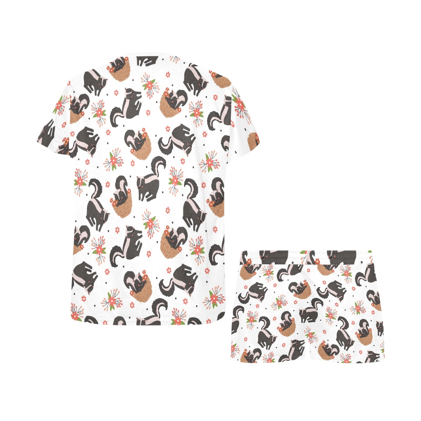Skunk Print Design LKS304 Women's Short Pajama Set