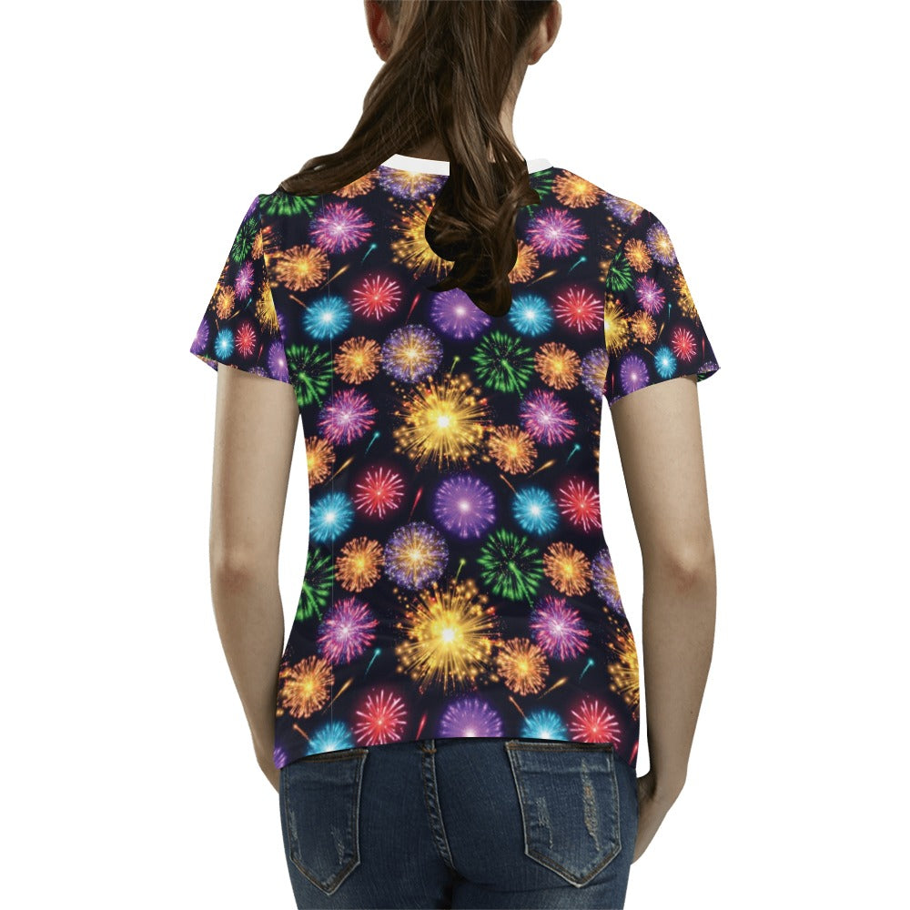 Firework Print Design LKS305 Women's T-shirt