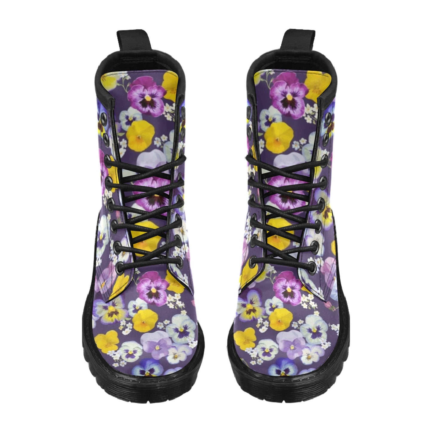 Pansy Pattern Print Design PS02 Women's Boots