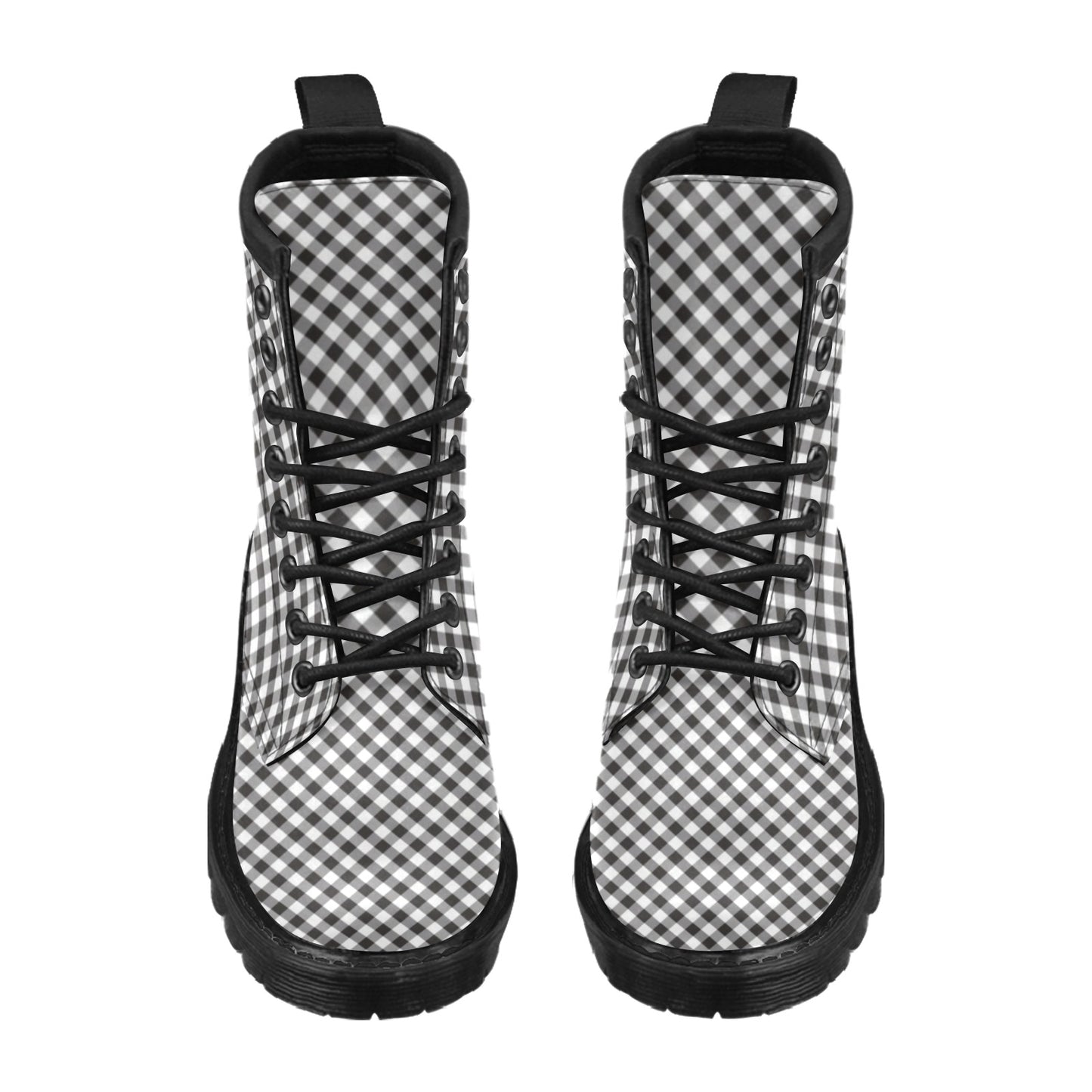 Gingham Print Design LKS402 Women's Boots