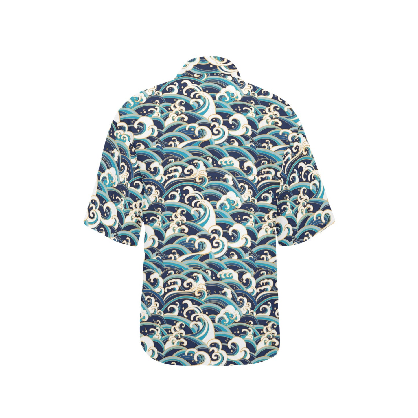 Surf Wave Pattern Women's Hawaiian Shirt