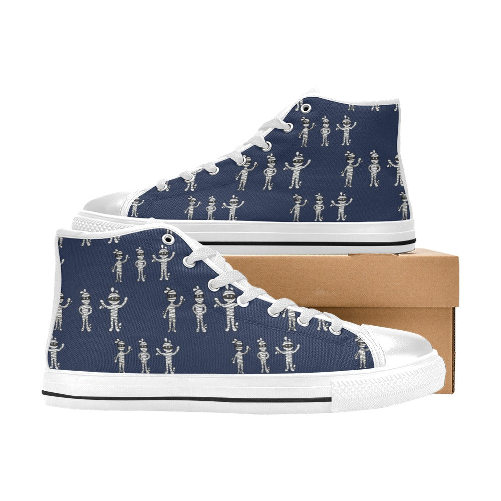 Mummy Print Design LKS306 High Top Women's White Shoes