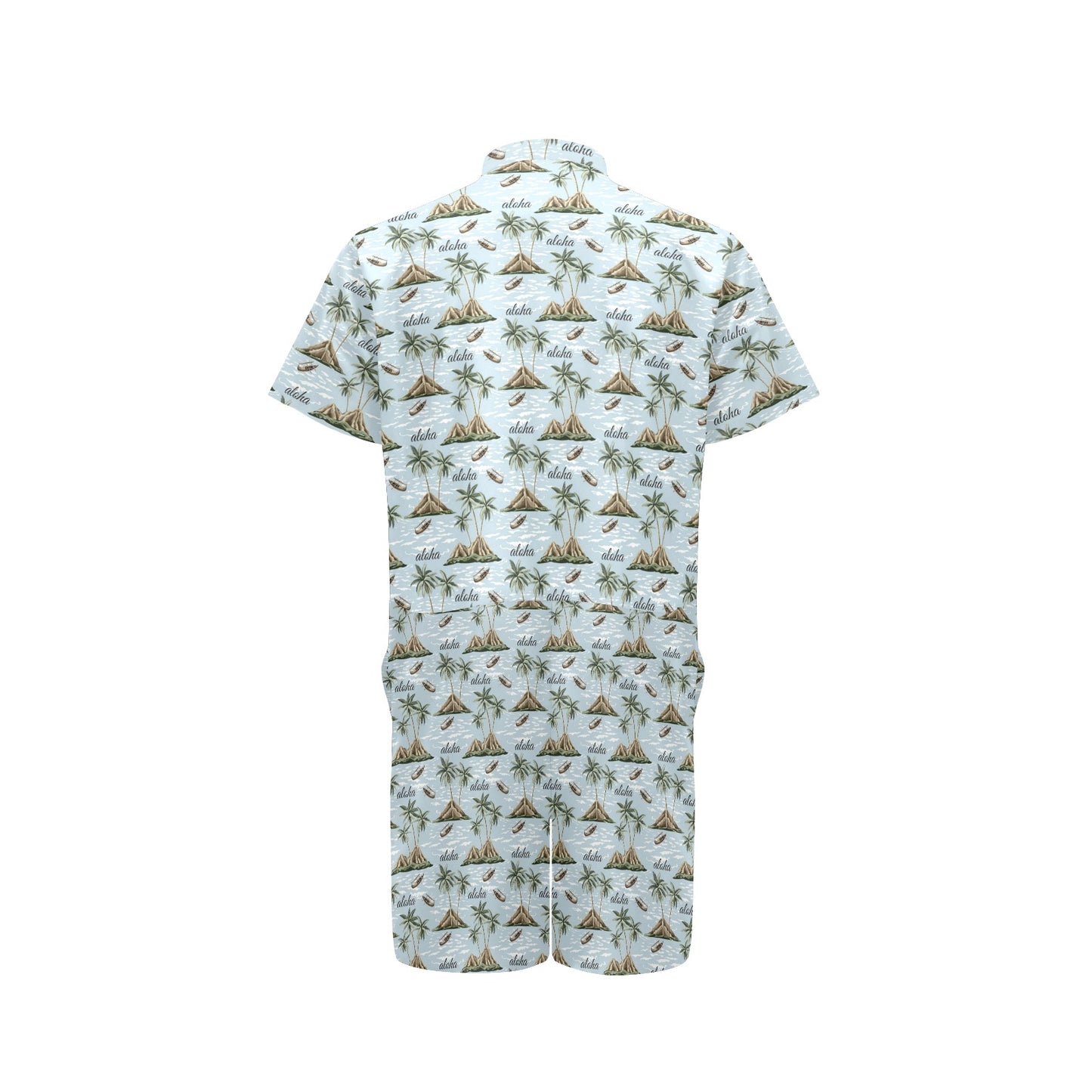Aloha Hawaii island Design Themed Print Men's Romper