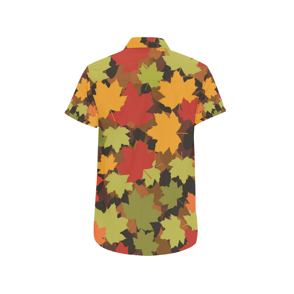 Maple Leaf Pattern Print Design 05 Men's Short Sleeve Button Up Shirt