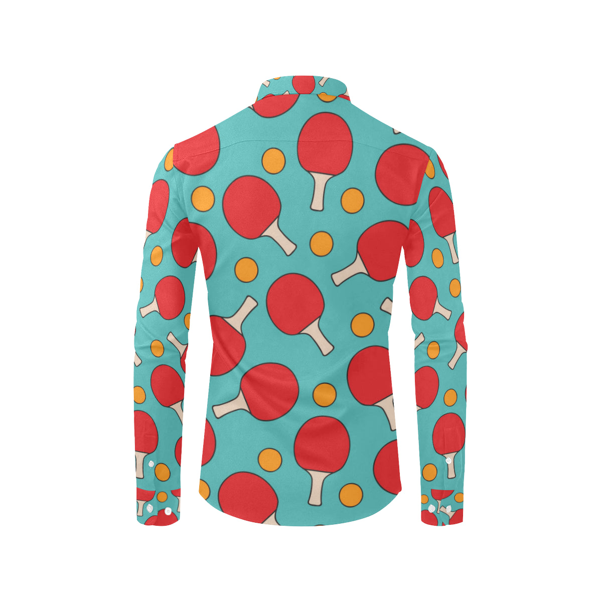 Ping Pong Pattern Print Design A01 Men's Long Sleeve Shirt