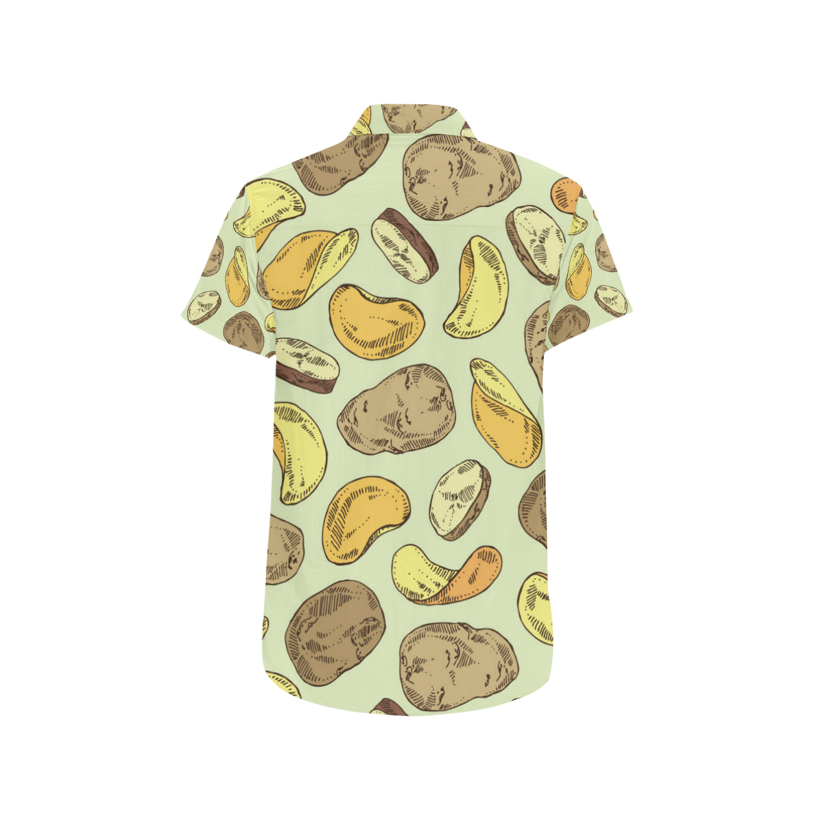 Potato Pattern Print Design A03 Men's Short Sleeve Button Up Shirt