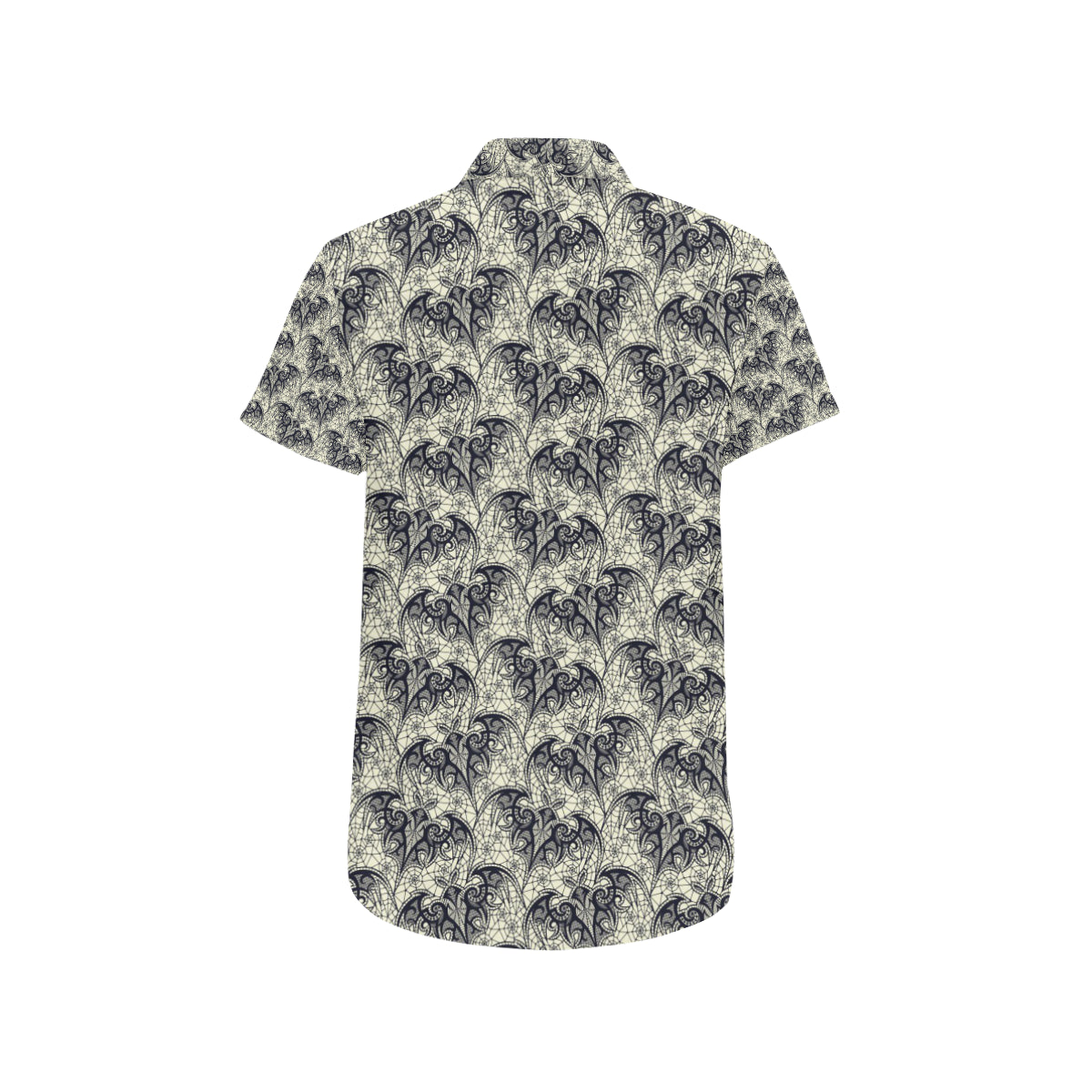 Bat Tribal Pattern Print Design 06 Men's Short Sleeve Button Up Shirt
