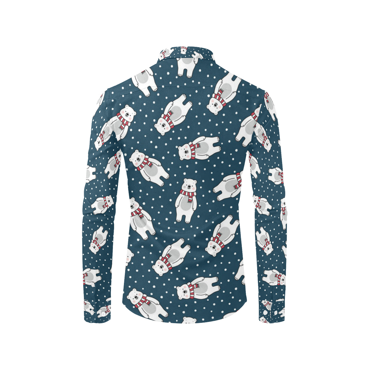 Polar Bear Pattern Print Design PB05 Men's Long Sleeve Shirt