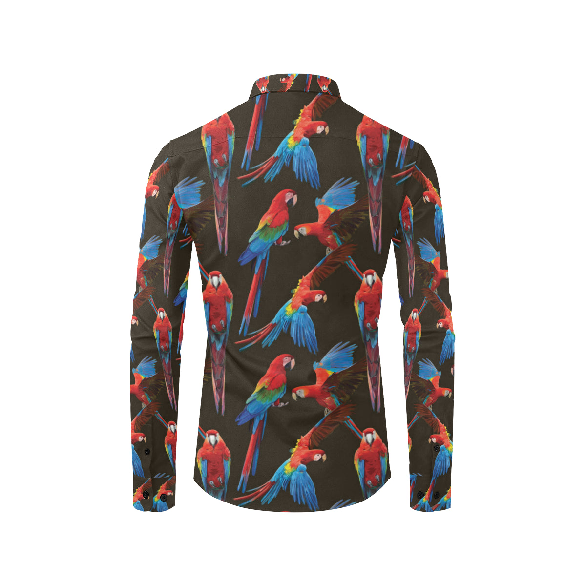 Macaw Pattern Print Design 04 Men's Long Sleeve Shirt