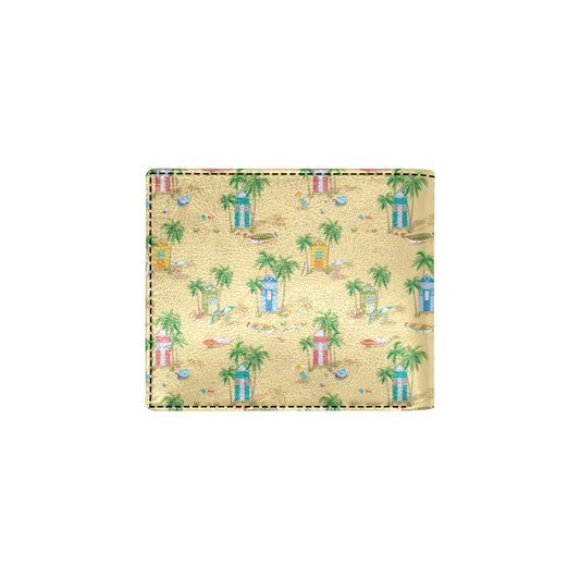 Beach Themed Pattern Print Design 01 Men's ID Card Wallet