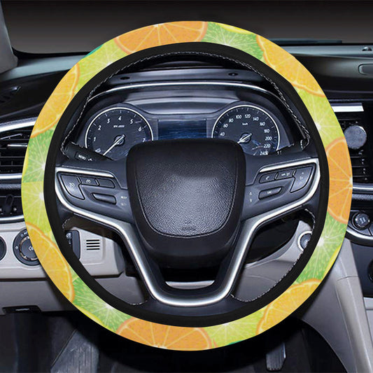 Citrus Pattern Print Design 01 Steering Wheel Cover with Elastic Edge