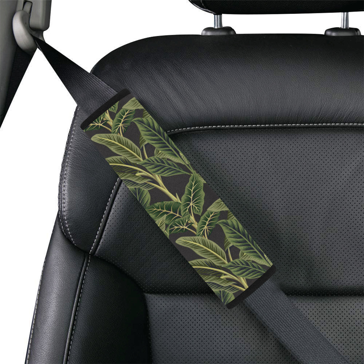Banana Leaf Pattern Print Design BL04 Car Seat Belt Cover