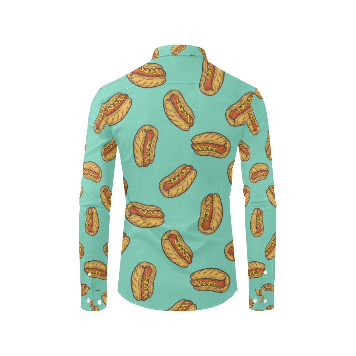Hot Dog Pattern Print Design 04 Men's Long Sleeve Shirt
