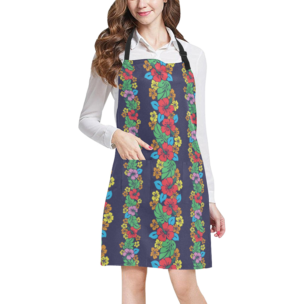 Hawaiian Themed Pattern Print Design H03 Apron with Pocket