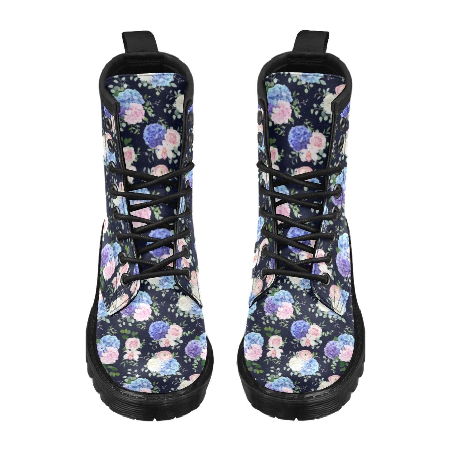 Hydrangea Pattern Print Design HD01 Women's Boots