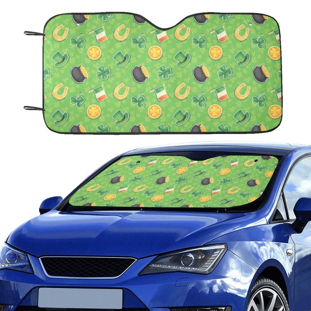 Shamrock Saint Patrick's Day Print Design LKS302 Car front Windshield Sun Shade