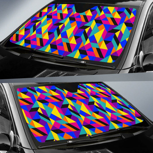 90s Colorful Pattern Print Design 1 Car Sun Shade-JORJUNE.COM