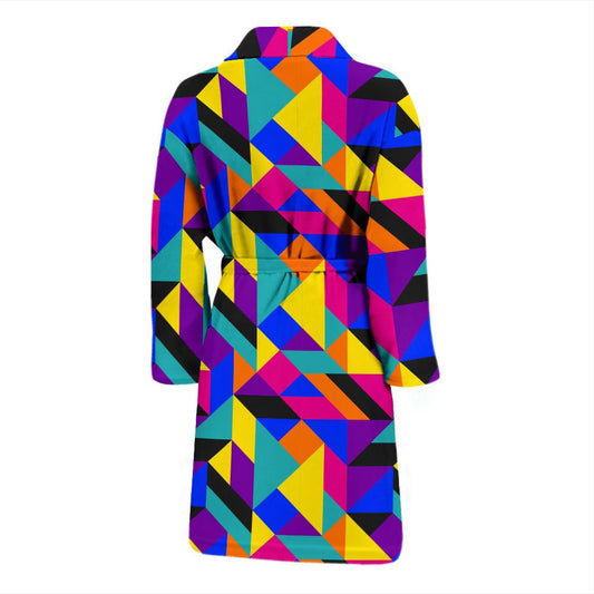 90s Colorful Pattern Print Design 1 Men Bathrobe-JORJUNE.COM