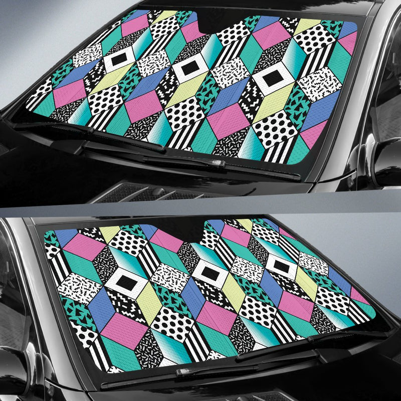 90s Pattern Print Design 3 Car Sun Shade-JORJUNE.COM