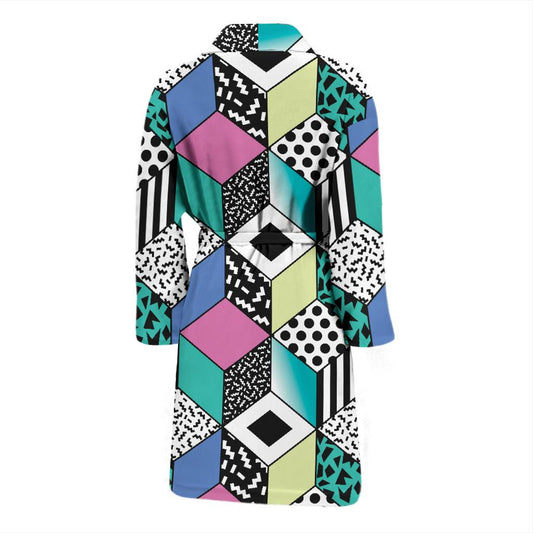 90s Pattern Print Design 3 Men Bathrobe-JORJUNE.COM