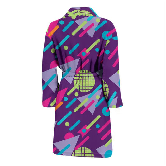 90s Pattern Print Design 4 Men Bathrobe-JORJUNE.COM