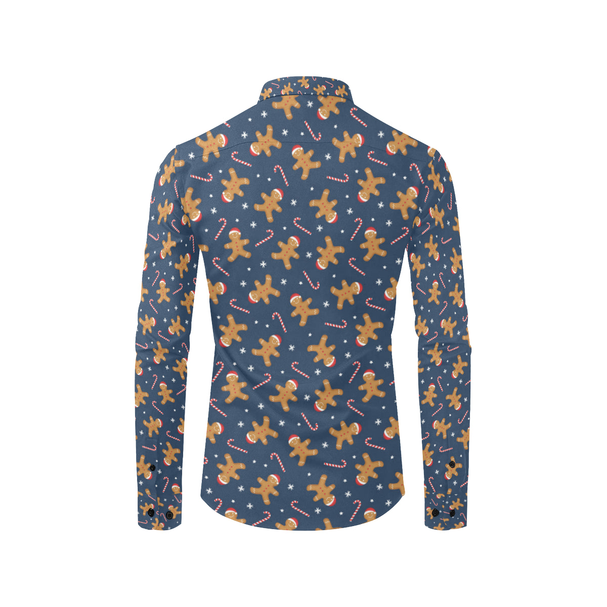 Gingerbread Pattern Print Design 01 Men's Long Sleeve Shirt