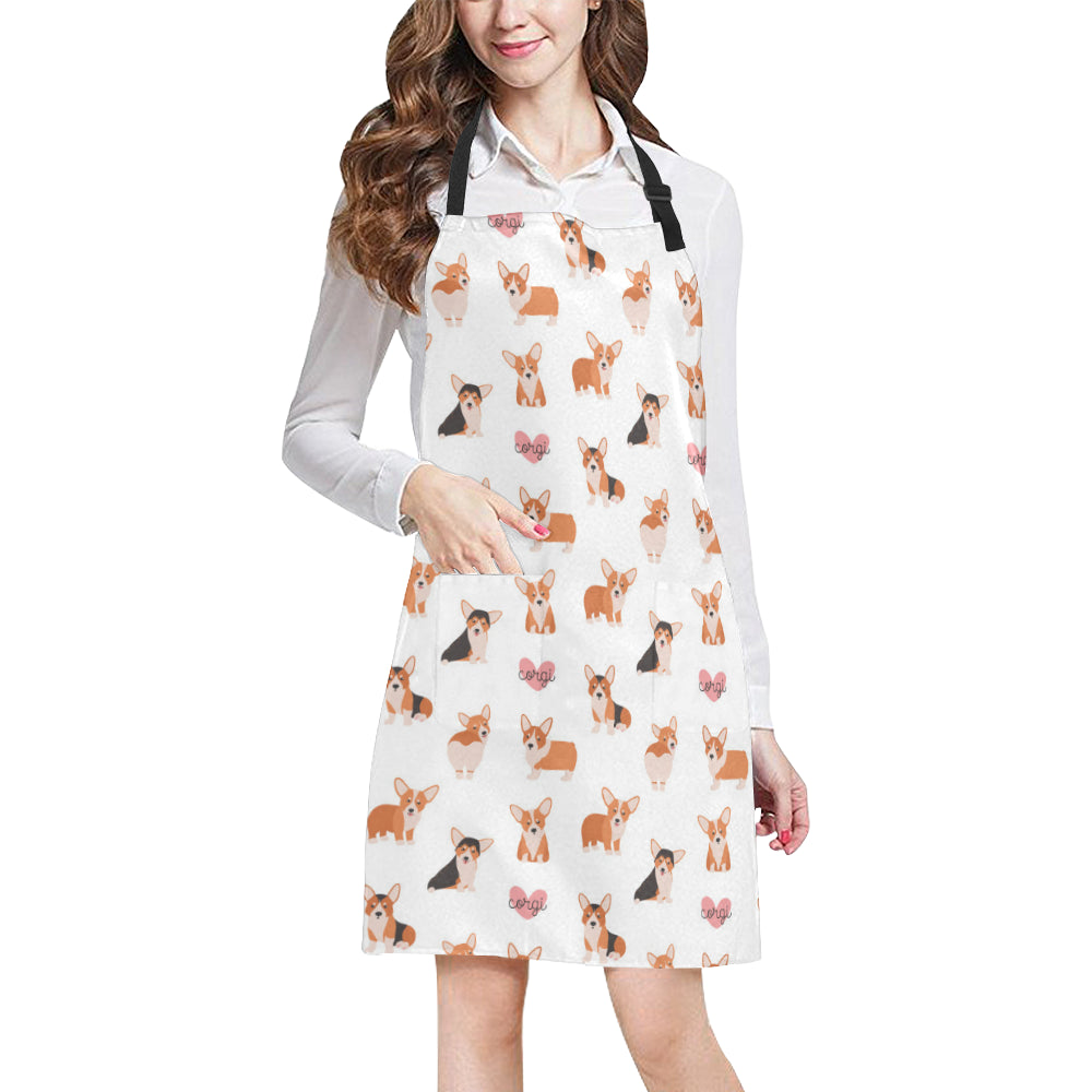 Cardigan Welsh Corgis Pattern Print Design 02 Apron with Pocket