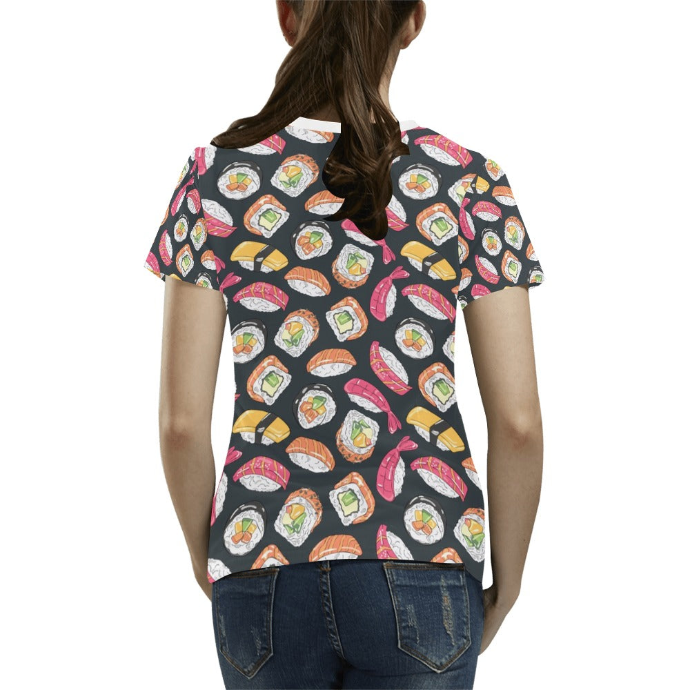Sushi Print Design LKS306 Women's T-shirt