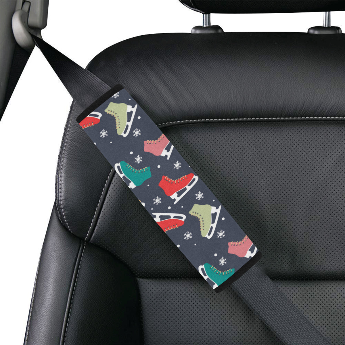Ice Skate Pattern Print Design 04 Car Seat Belt Cover