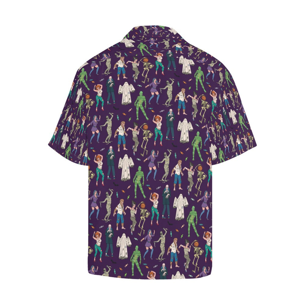 Creepy Zombie Print Design LKS302 Men's Hawaiian Shirt