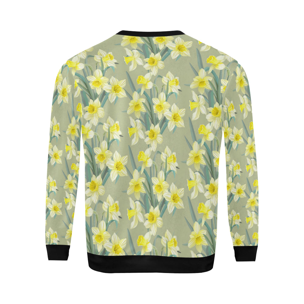 Daffodils Pattern Print Design DF01 Men Long Sleeve Sweatshirt