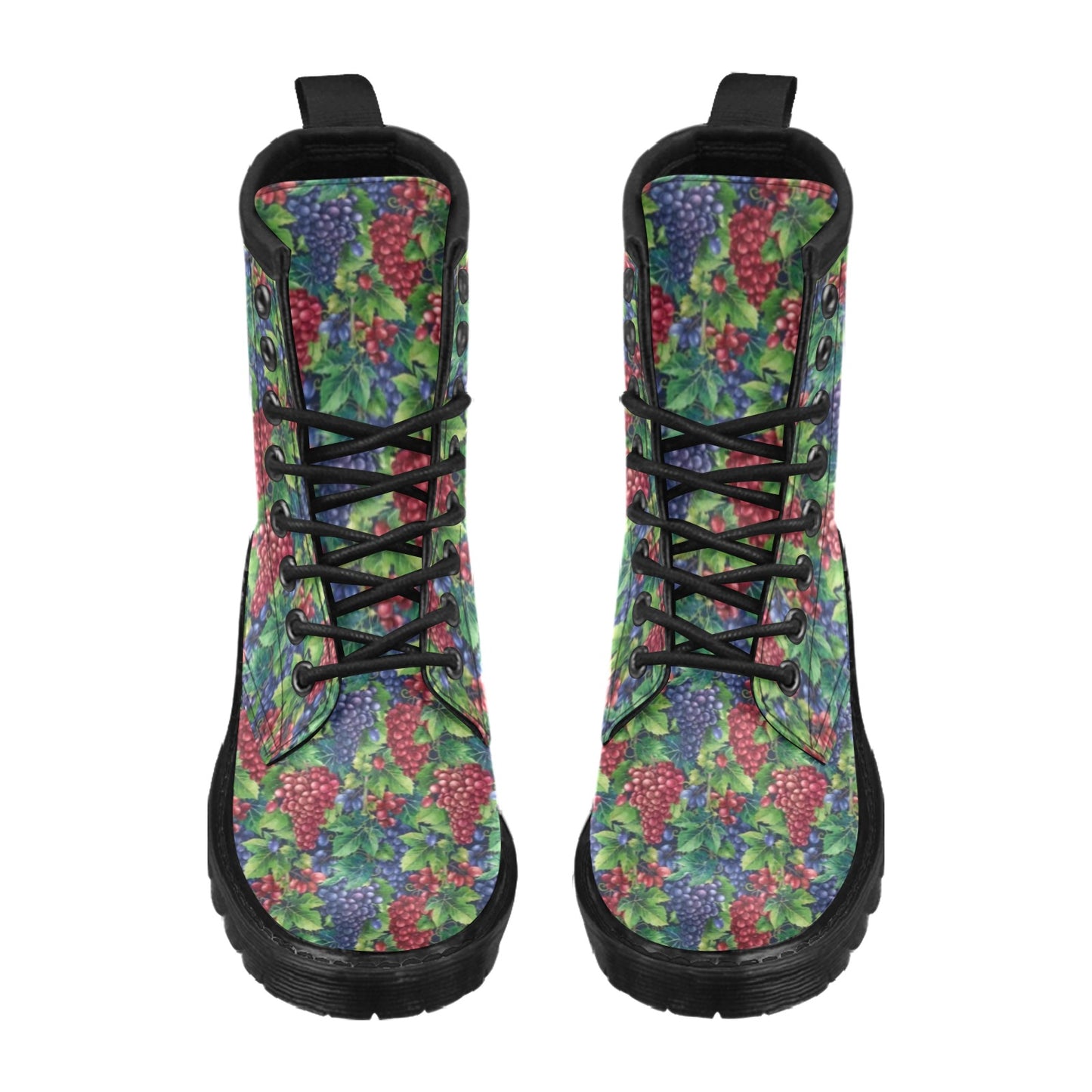 Grape Pattern Print Design GP02 Women's Boots
