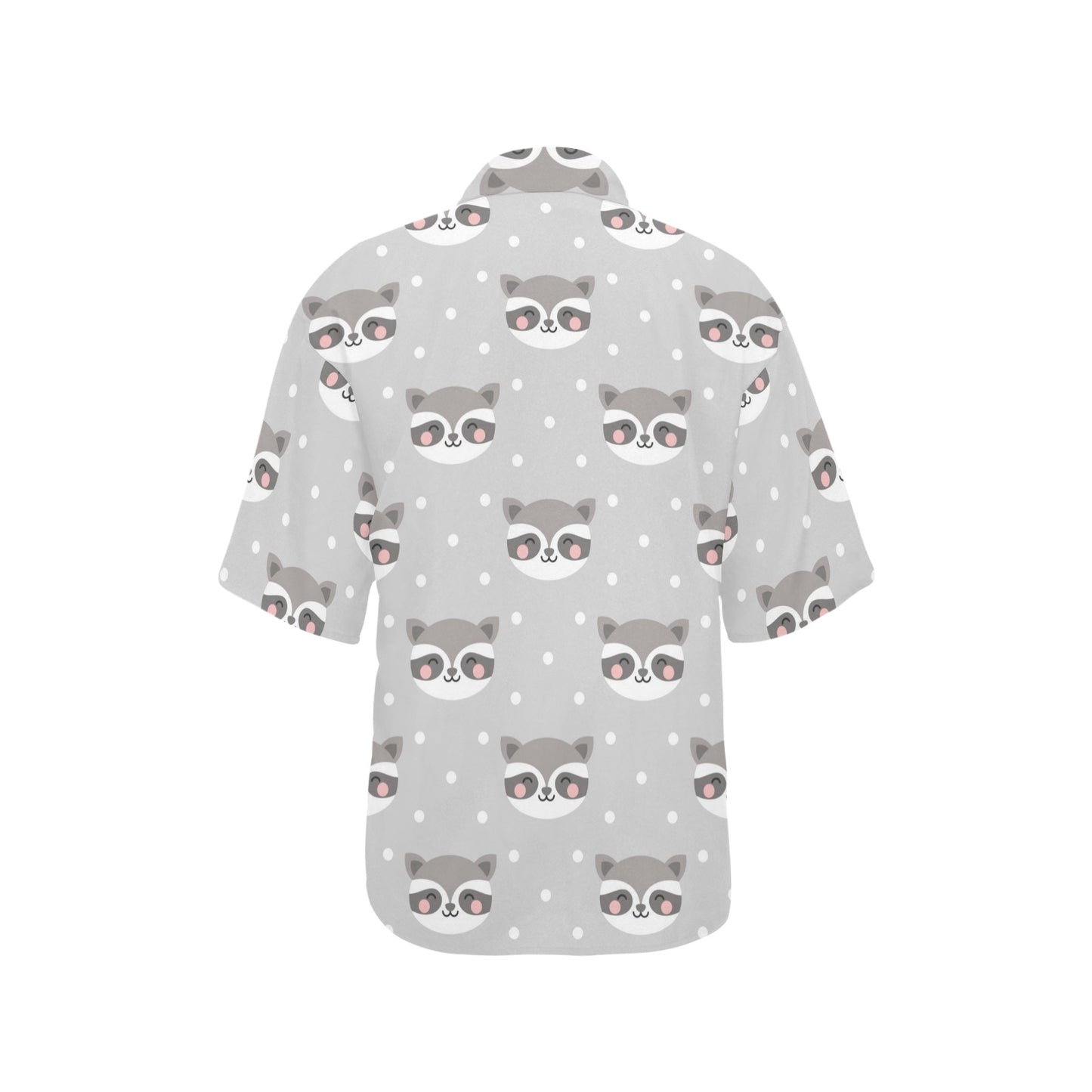 Raccoon Pattern Print Design A04 Women's Hawaiian Shirt