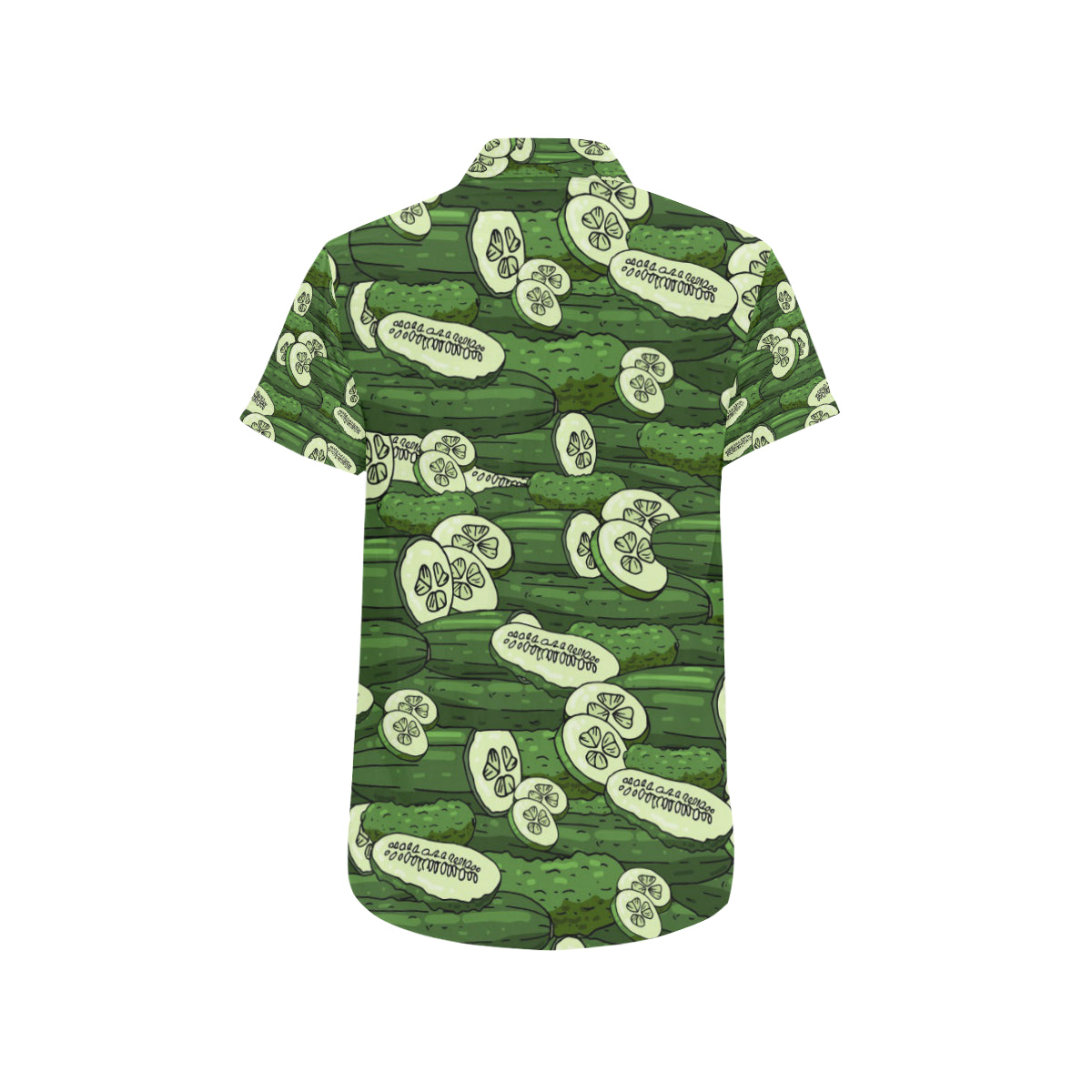 Cucumber Pattern Print Design CC01 Men's Short Sleeve Button Up Shirt